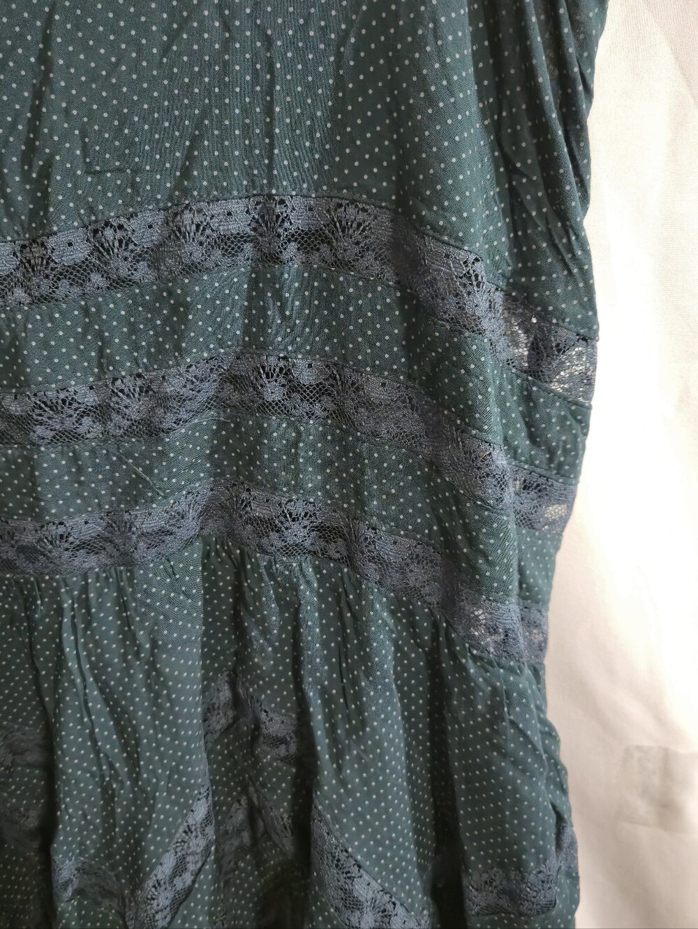 Free People Dark Teal Polka Dot Scoop Neck Tunic Tank - Picture 4 of 9
